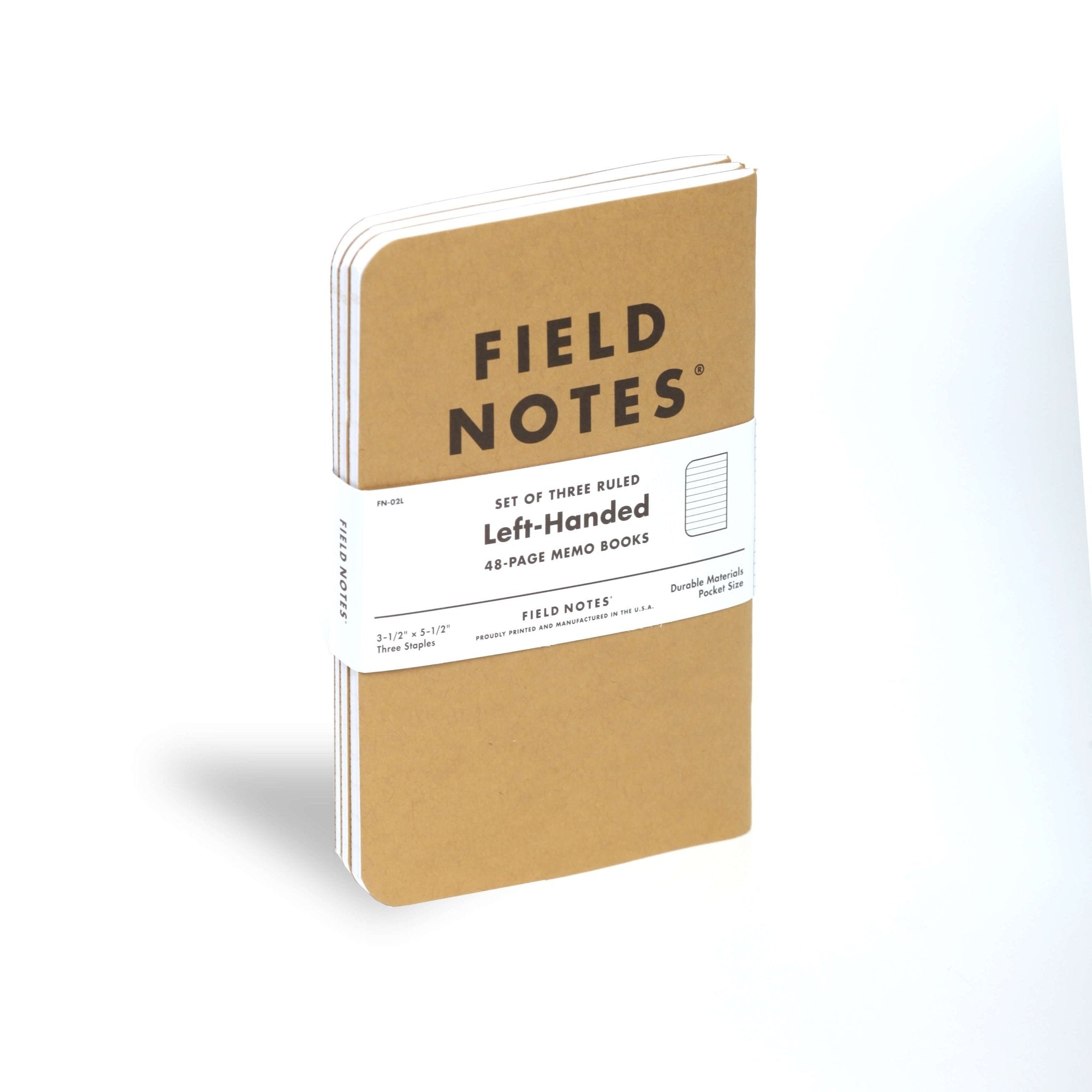 Field Notes Original Pack 3 - Pack Left HandedFN02L - Alcove & Nib Stationery