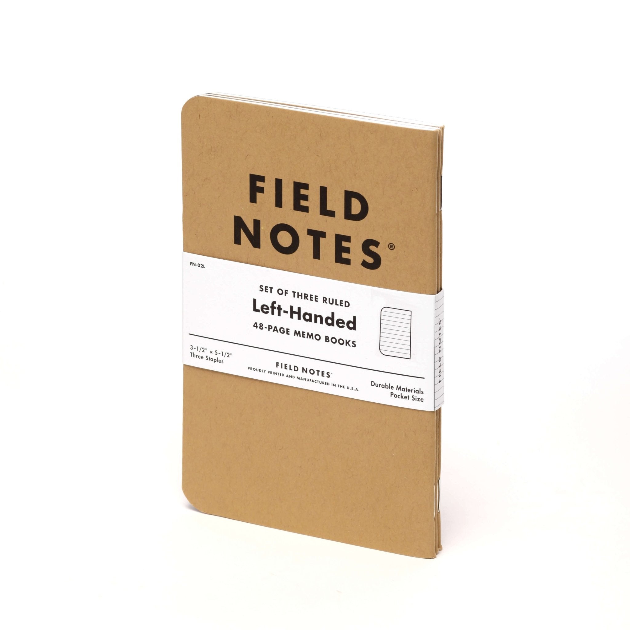 Field Notes Original Pack 3 - Pack Left HandedFN02L - Alcove & Nib Stationery