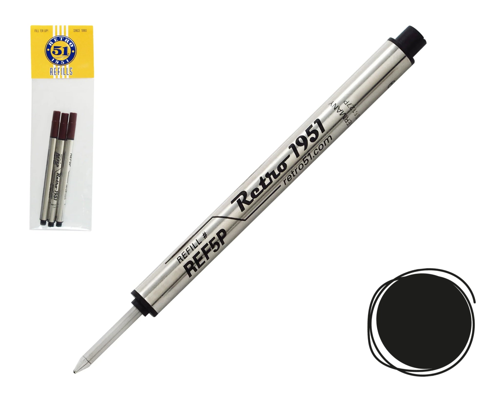 Retro 51 Rollerball Refill 3pkREF71-B - Alcove & Nib Stationery