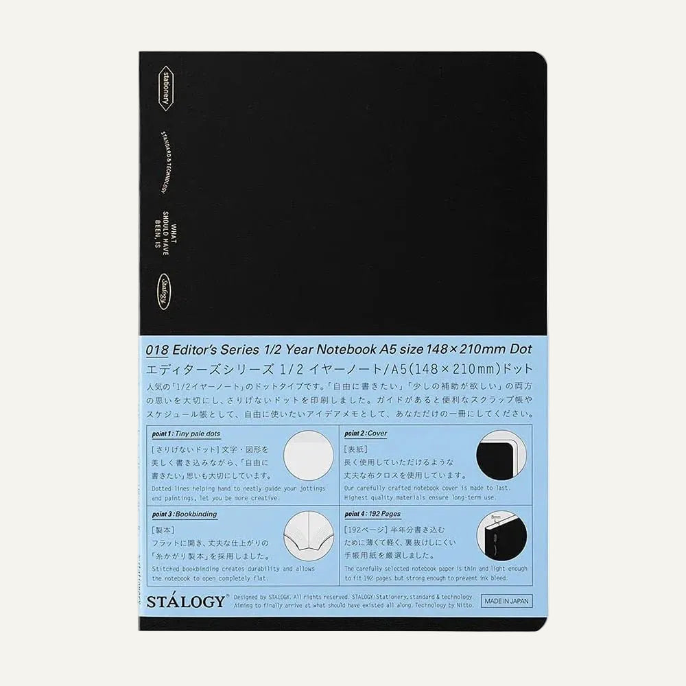Stalogy 1/2 Year Notebook A5 - BlackS4151 - Alcove & Nib Stationery
