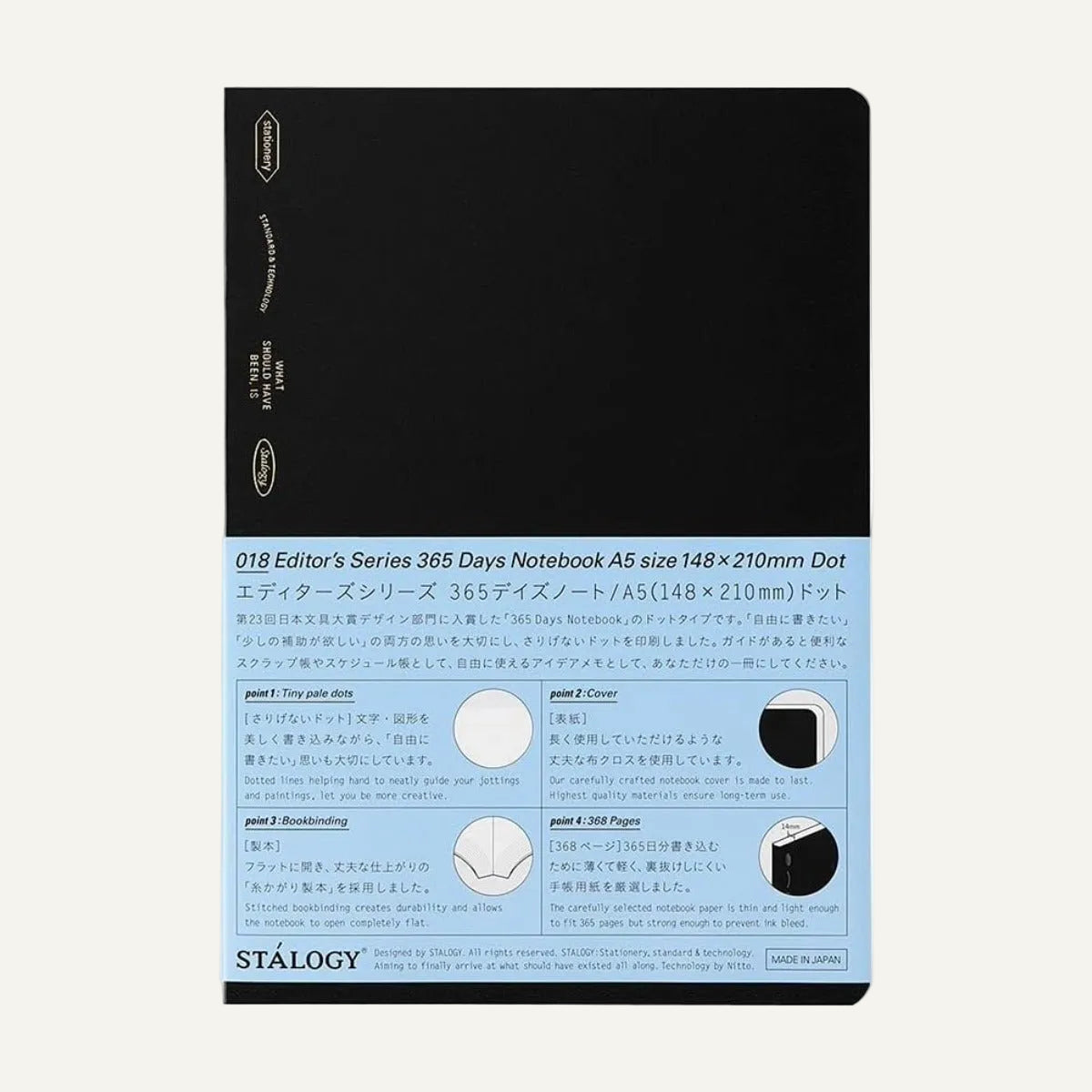 Stalogy 365 Days Notebook A5 - BlackS4147 - Alcove & Nib Stationery