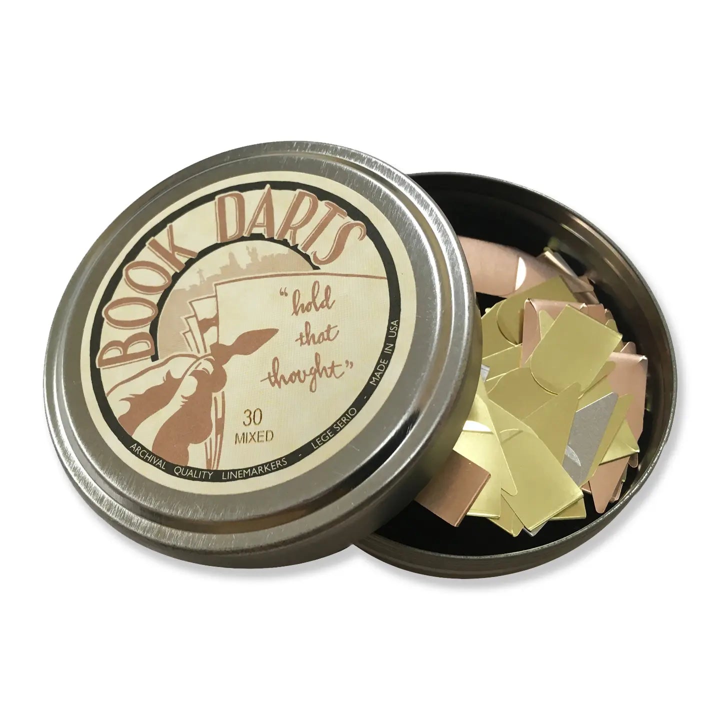 Book Darts - Mixed MetalsTIN30CTMIXED - Alcove & Nib Stationery