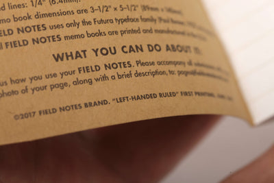 Field Notes Original Pack 3 - Pack Left HandedFN02L - Alcove & Nib Stationery