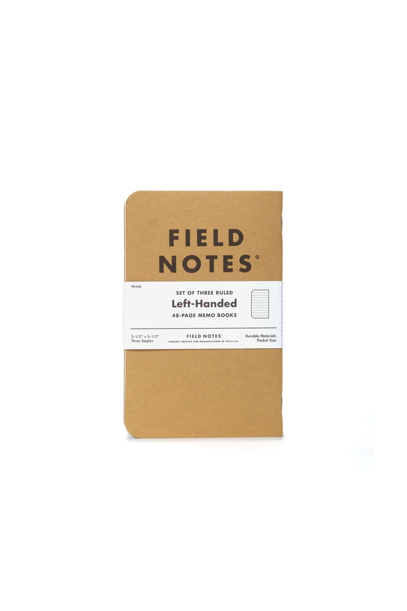 Field Notes Original Pack 3 - Pack Left HandedFN02L - Alcove & Nib Stationery