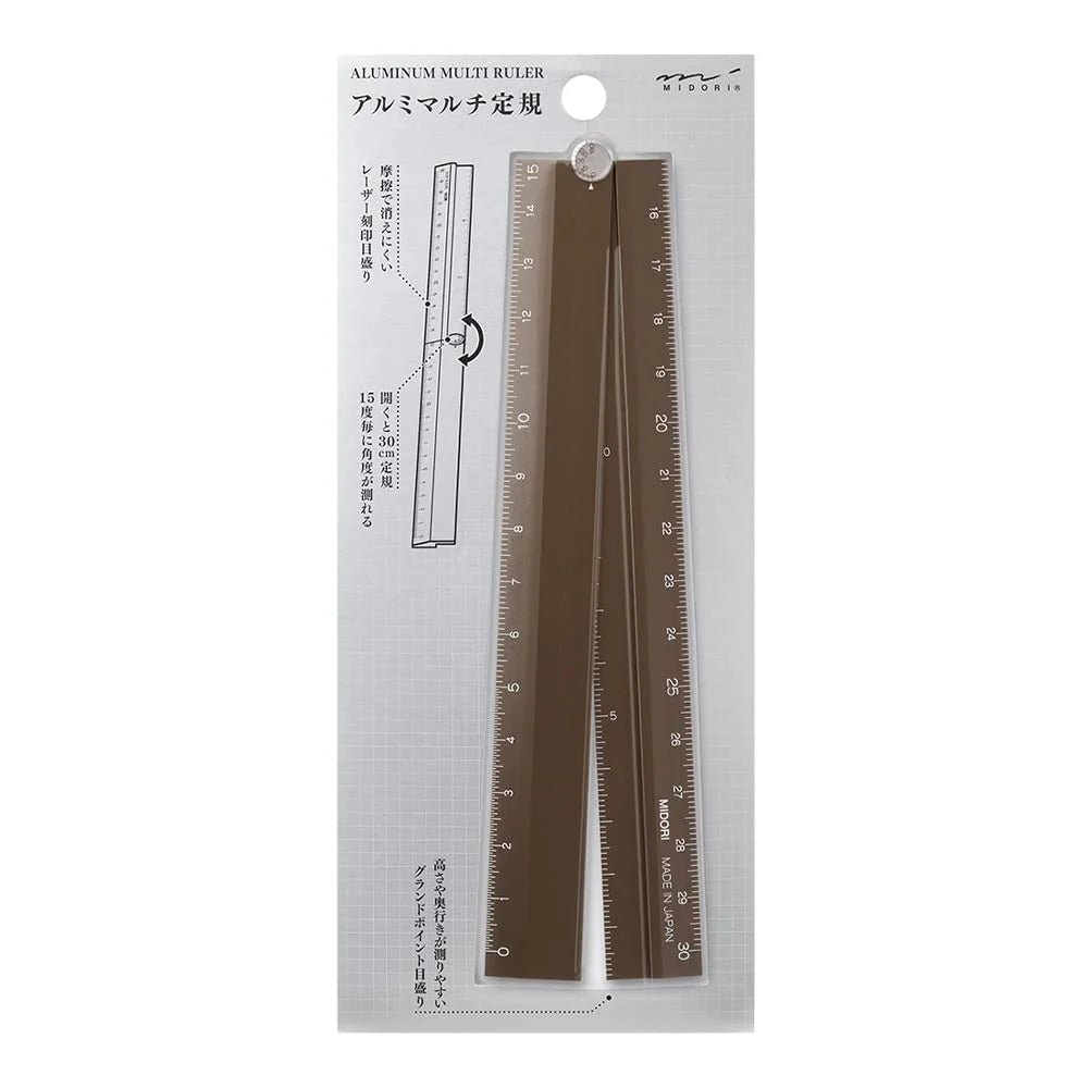 Midori Aluminum Multiple Ruler 30cm42286006 - Alcove & Nib Stationery