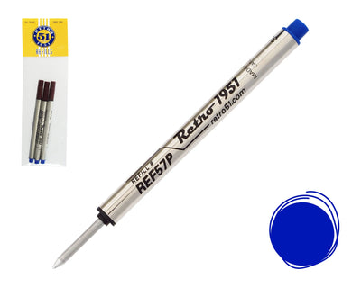 Retro 51 Rollerball Refill 3pkREF77-B - Alcove & Nib Stationery