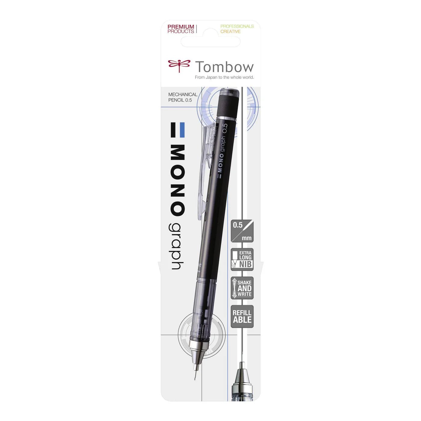 Tombow Mono Graph Mech Pencil 0.5mmSH-MG11-B - Alcove & Nib Stationery